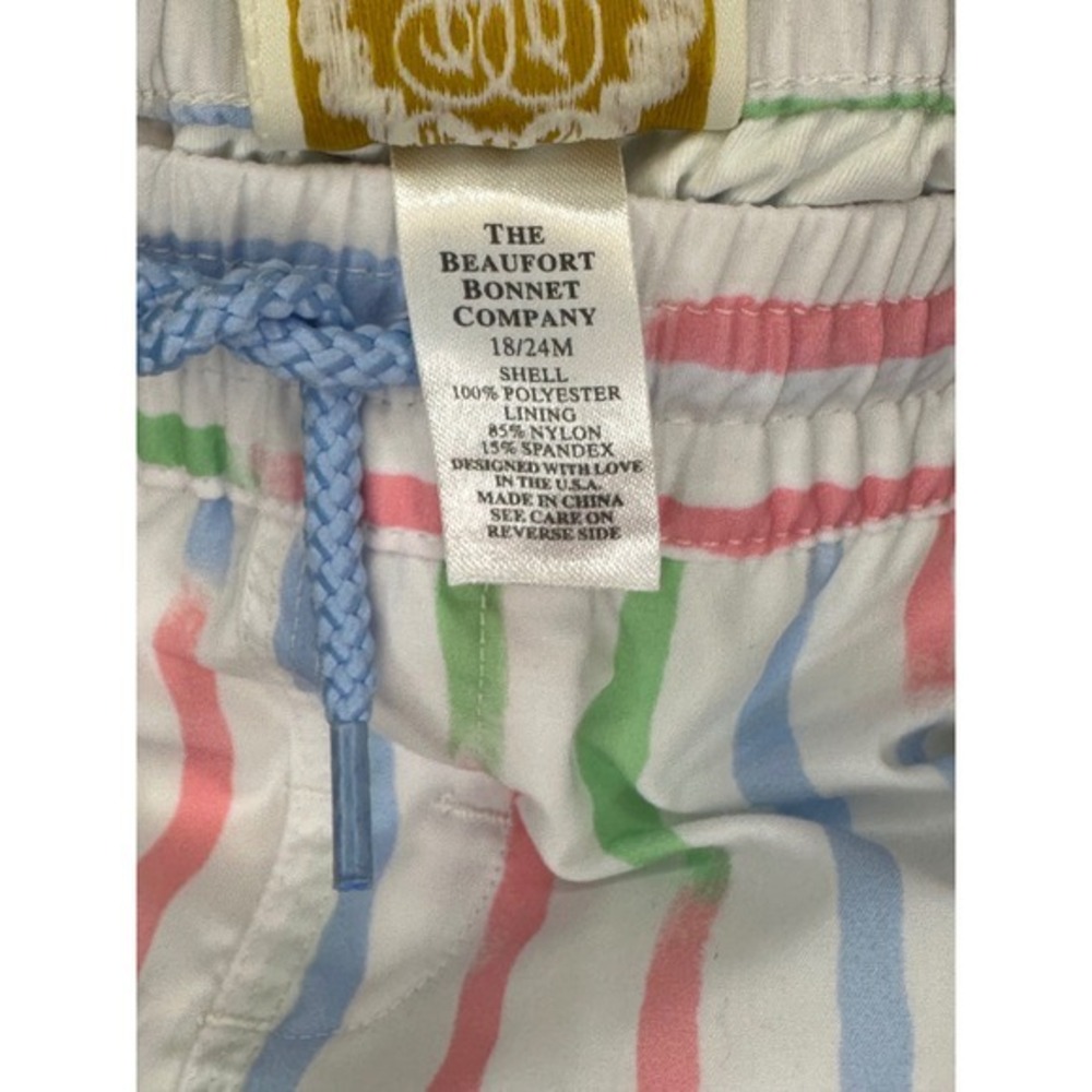 TBBC The Beaufort Bonnet Company Tortola Trunks in White Sand Watercolor 18-24m - Picture 3 of 3